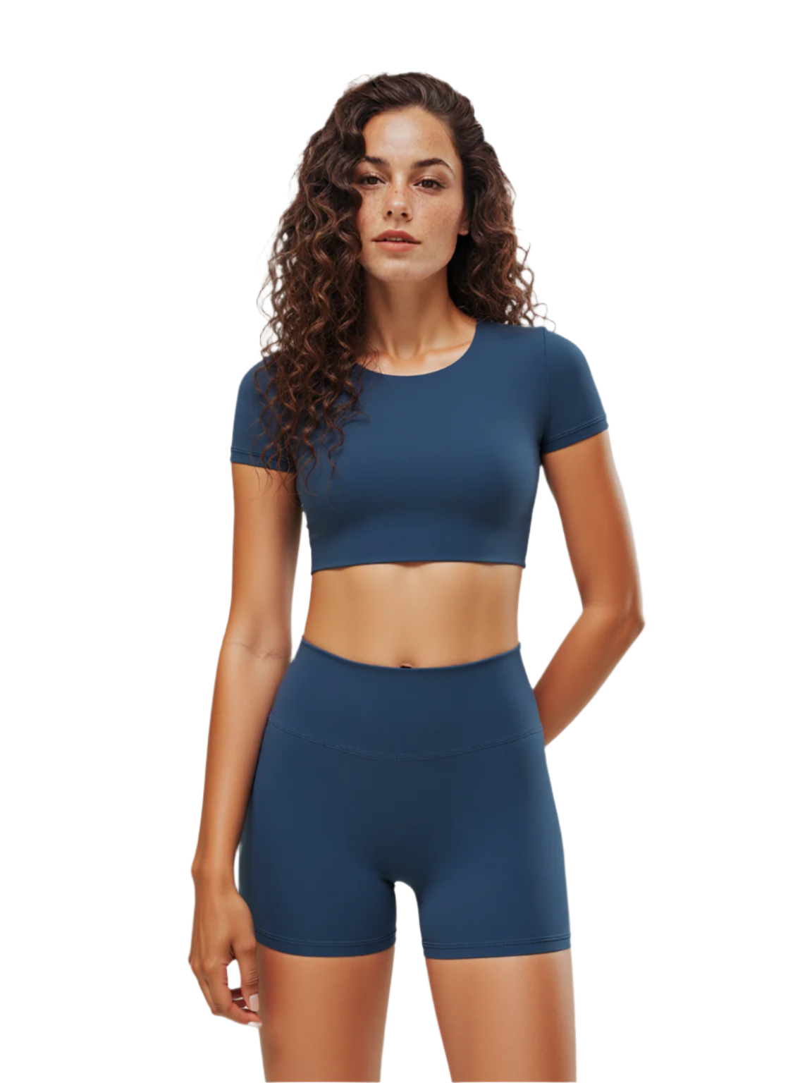 Lunge Lady | Crop Top & Shorts Two-Piece Set
