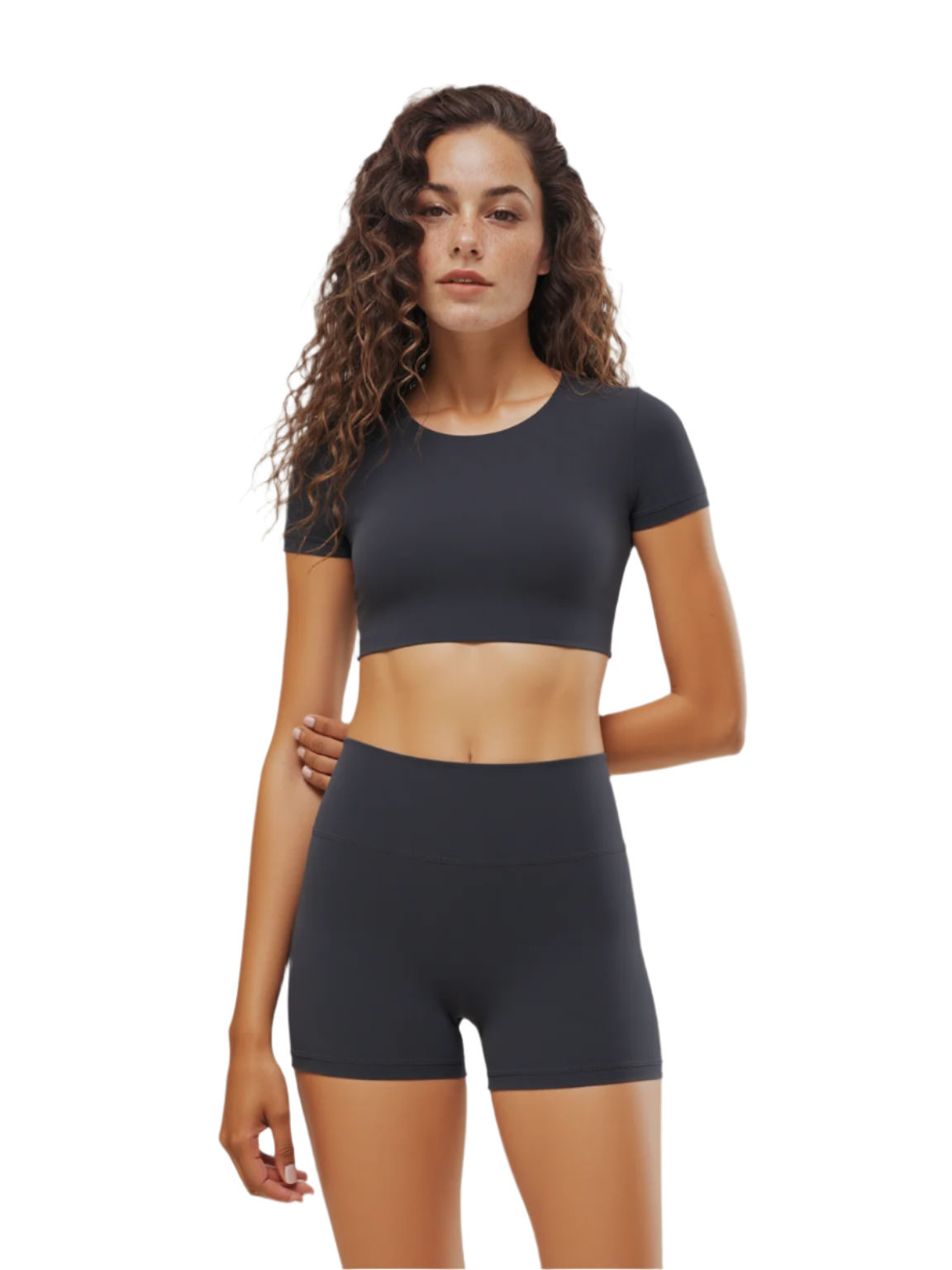 Lunge Lady | Crop Top & Shorts Two-Piece Set
