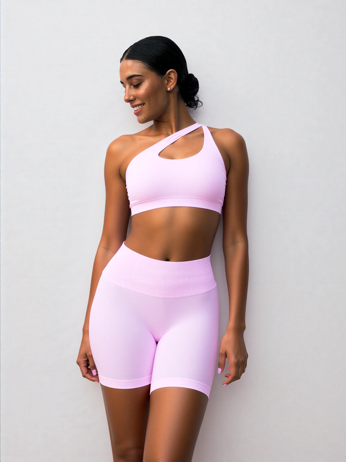 Basic? We Don't Know Her! Side-strap Bra + Shorts Two-Piece Set