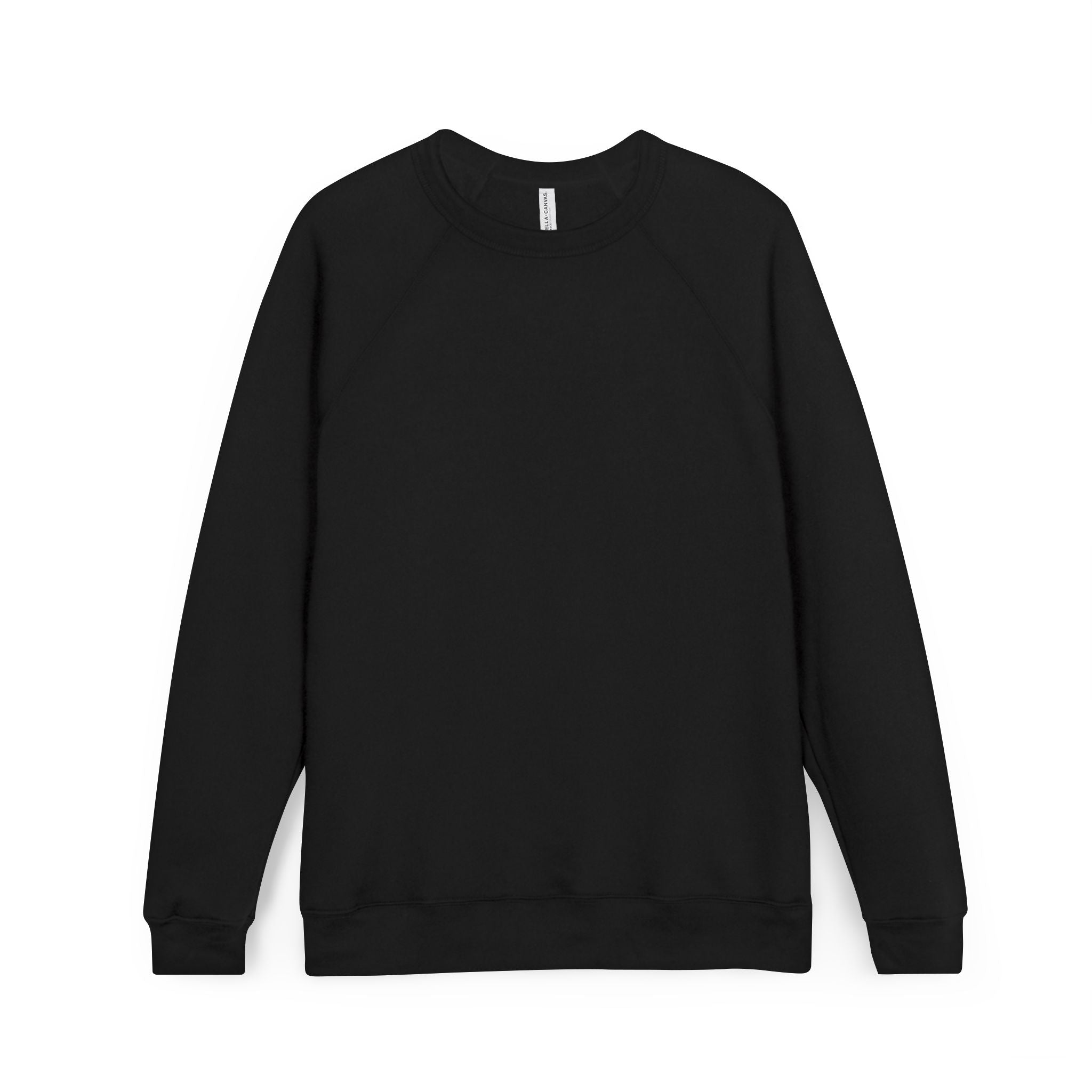 Black crewneck sweatshirt front, plain design