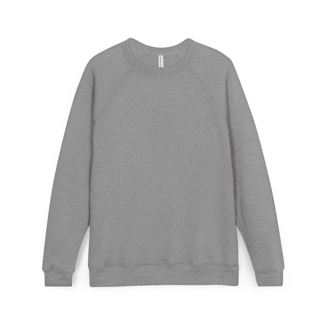 Silver grey crewneck sweatshirt front, plain design