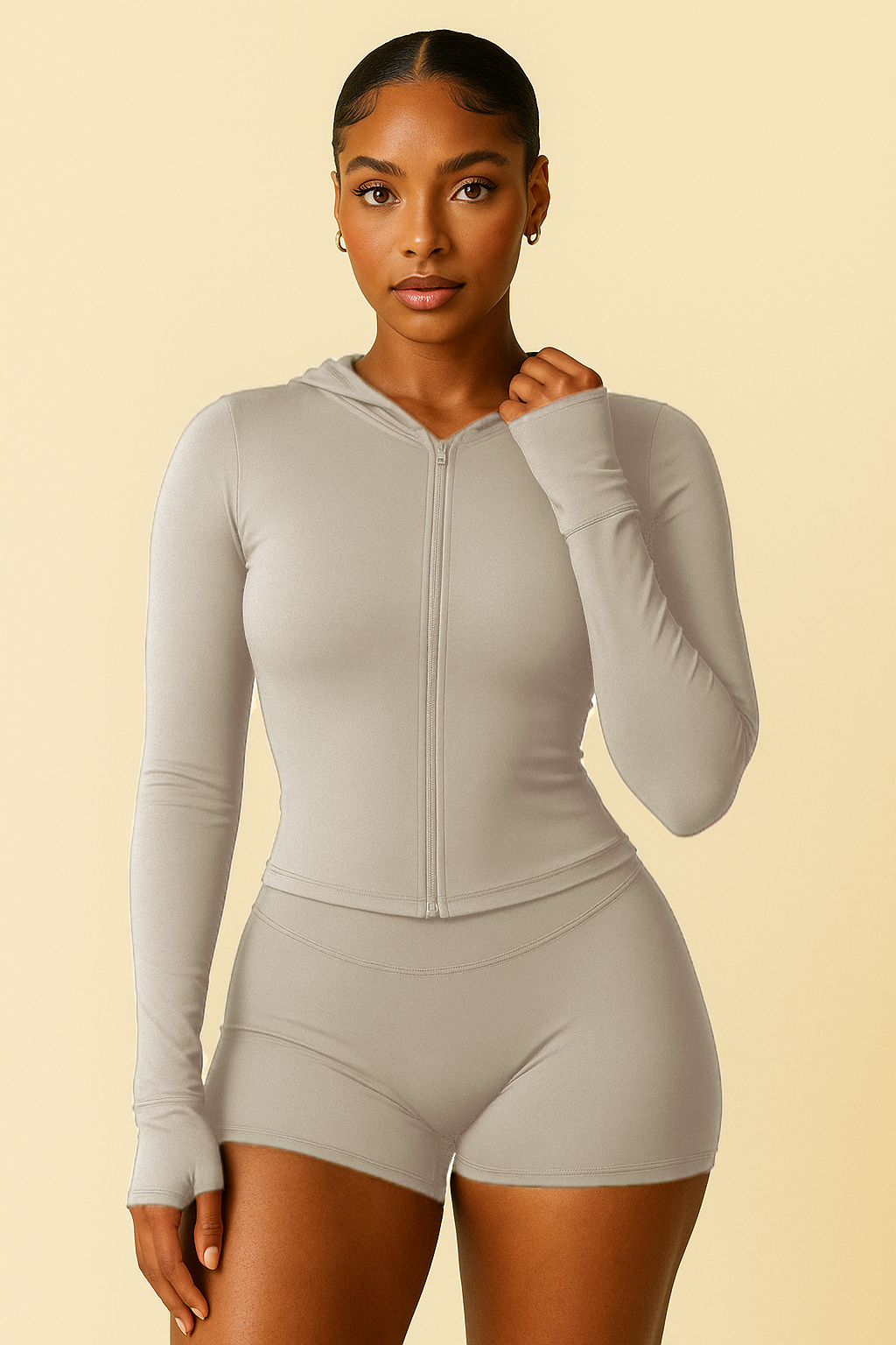Crunch & Brunch Jacket & Shorts Two-Piece Set