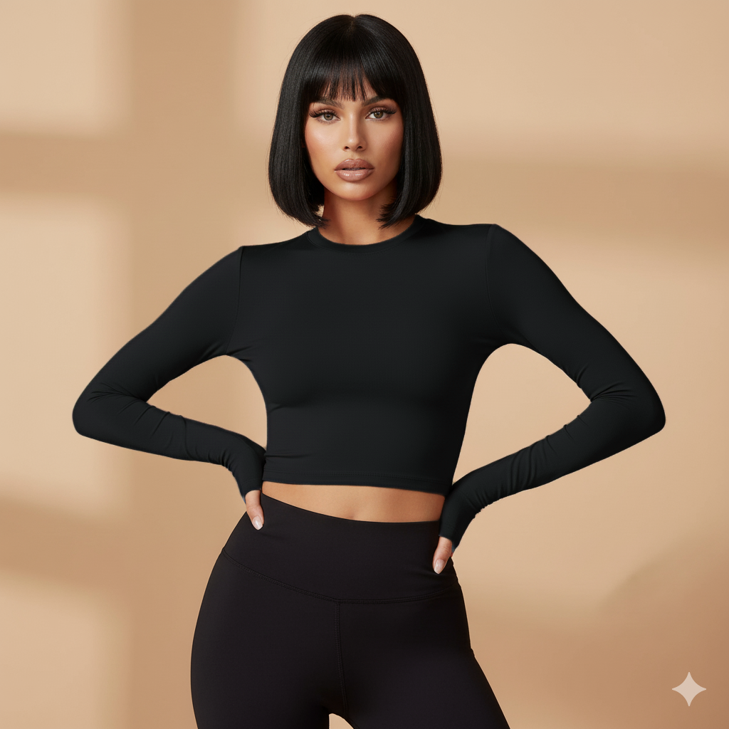 It's Your World, Babe | Long-Sleeve Stretchy Fitted Shirt