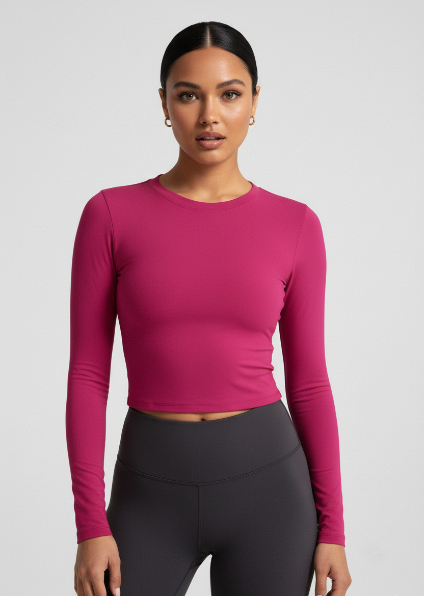 Compressed Never Stressed | Backless Long Sleeve Fitted Active Crop Top