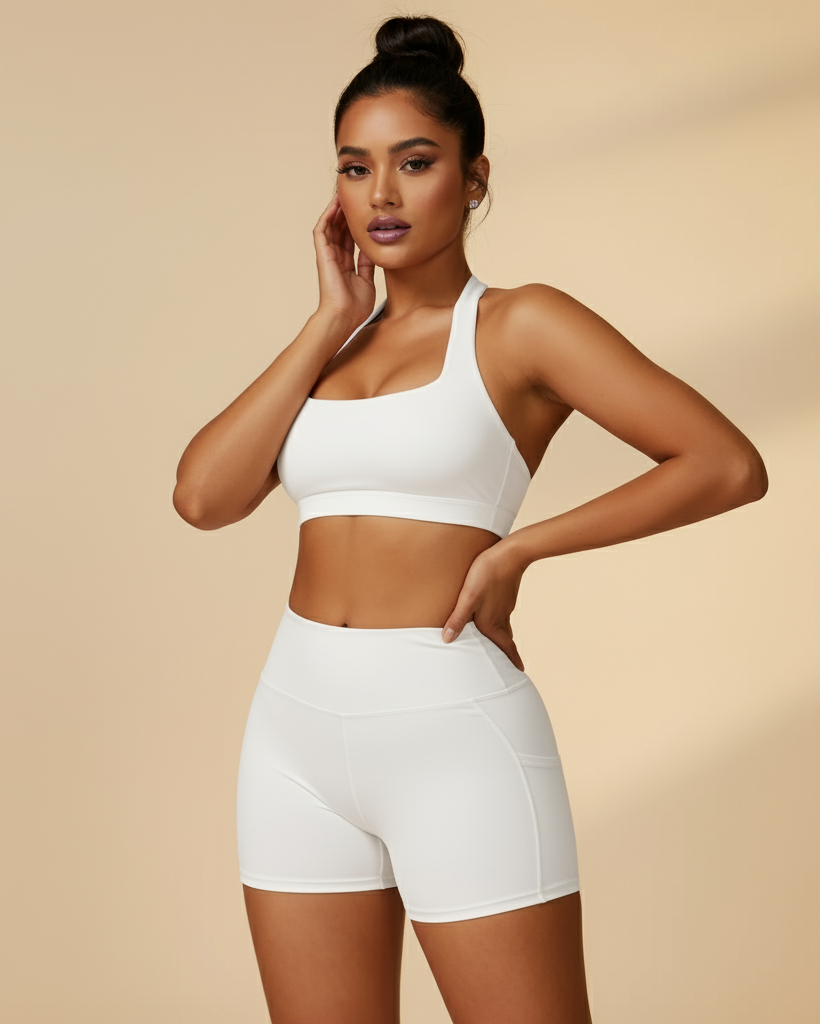 Motivated (ish) | Halter Sports Bra + Active Shorts Matching Set