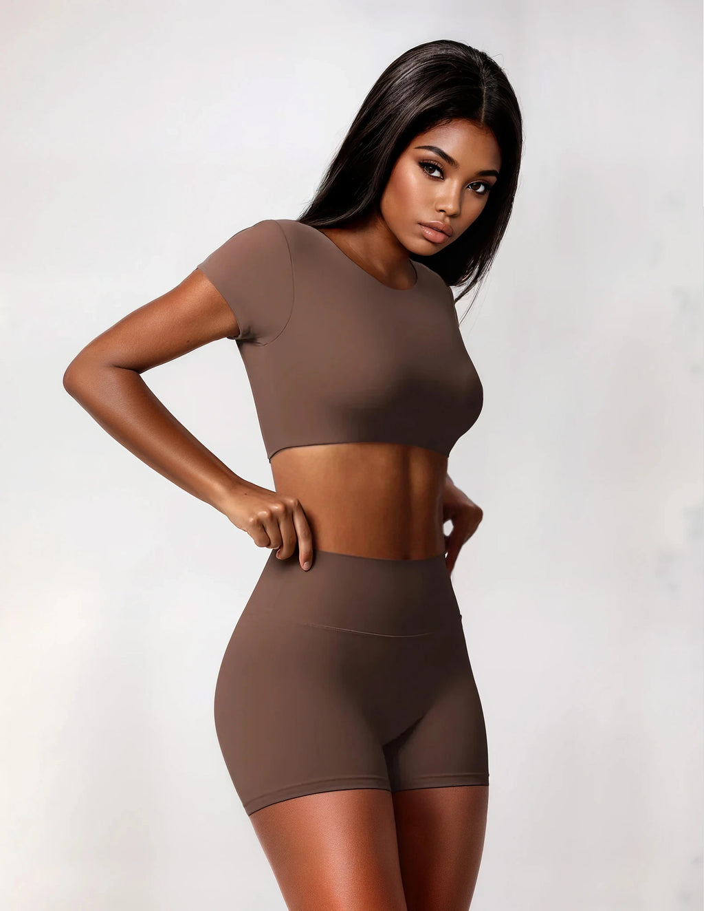 Body Tea | Fitted Crop Top + Active Shorts Set
