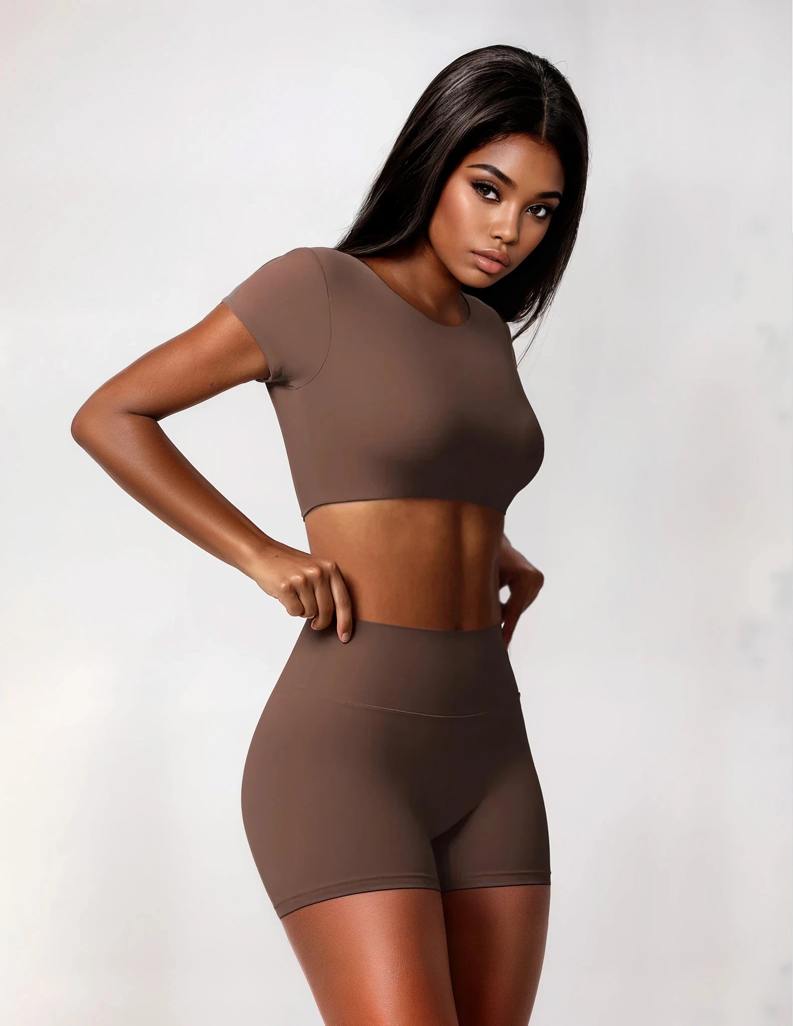 Body Tea | Fitted Crop Top + Active Shorts Set