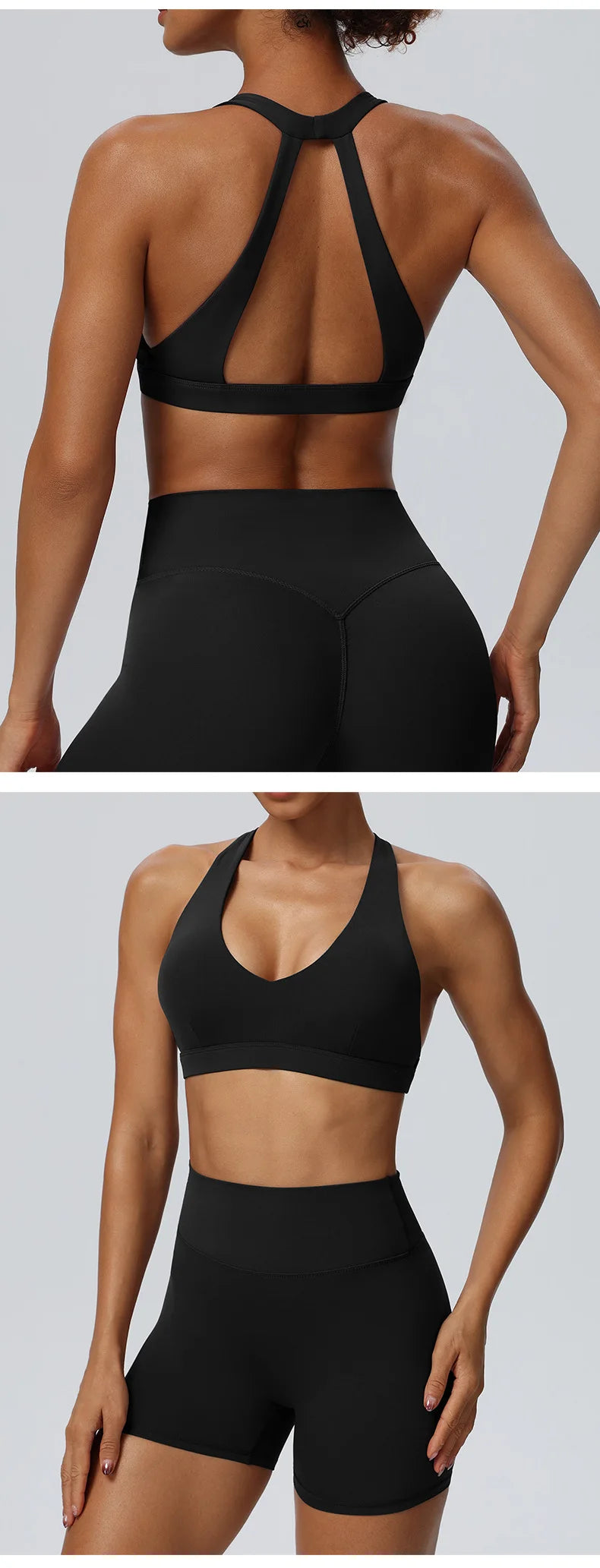 VEQKING Hollow Back Women Sports Bras Naked Feel Yoga Crop Tops Detachable Pads Gym Fitnss Bralettes Quick Dry Workout Tops