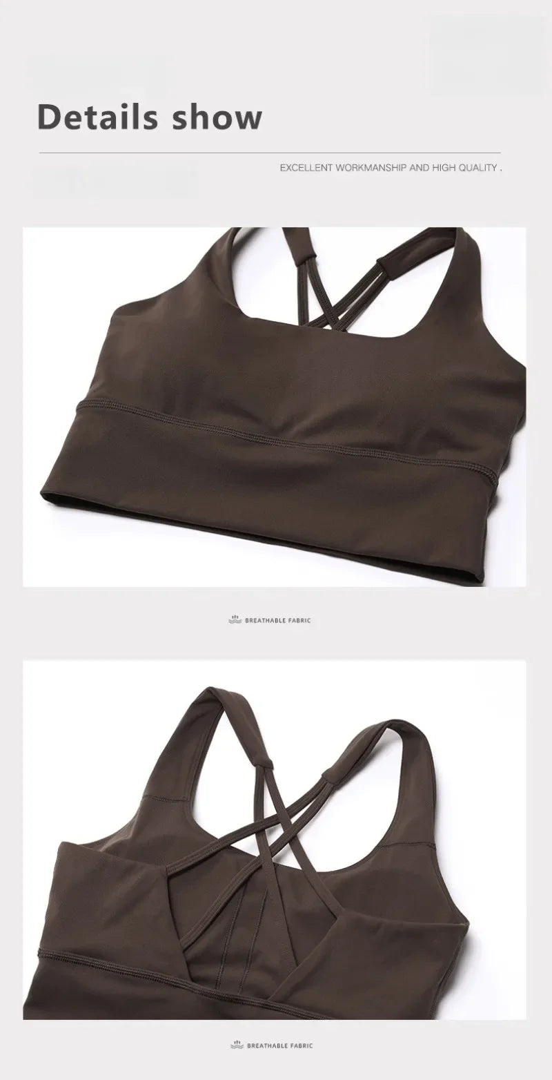 May Your Delulu Come Truelulu | Strappy X-Back Fitness Bra + High Waisted Leggings Set