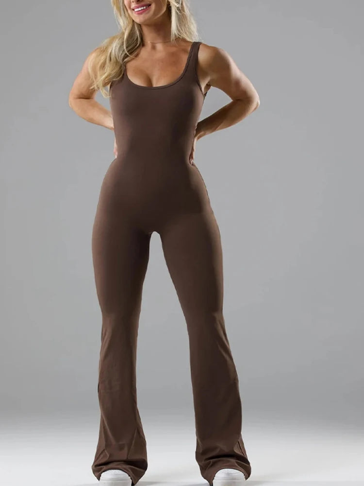 Yogi | Triangle-Back Flared Jumpsuit