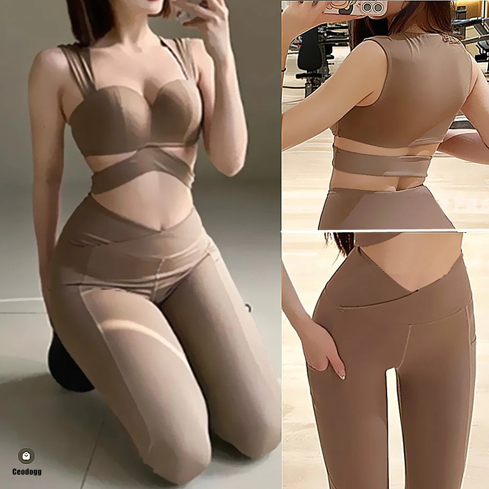 Zero Percent Chill, 100% Stretch | Bra + Leggings Matching Yoga Set