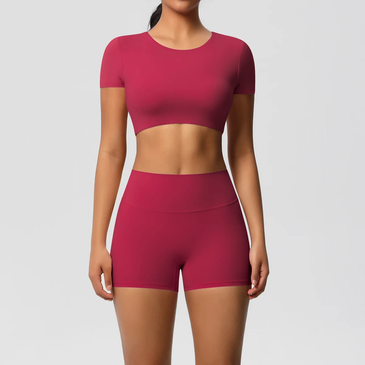 Body Tea | Fitted Crop Top + Active Shorts Set