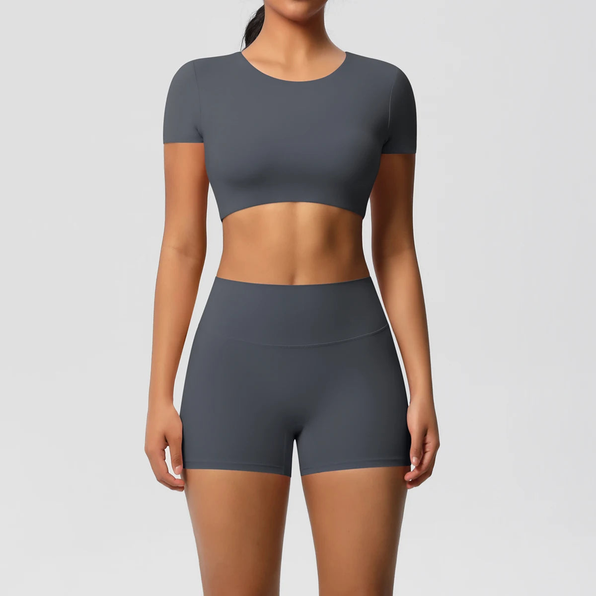 Body Tea | Fitted Crop Top + Active Shorts Set