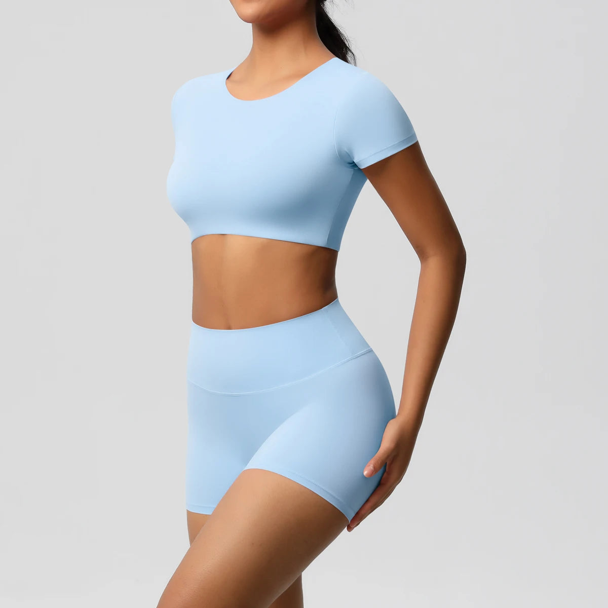 Body Tea | Fitted Crop Top + Active Shorts Set