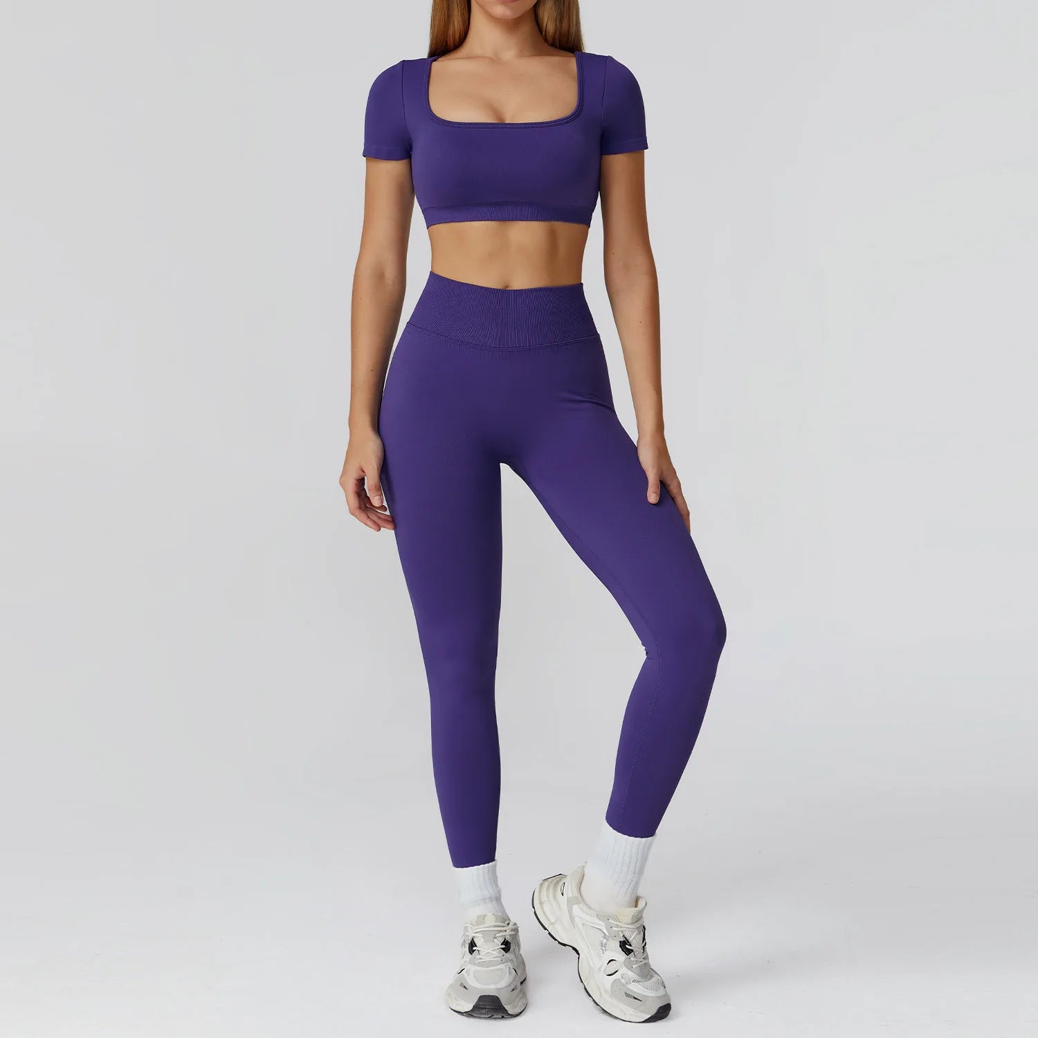 Too Cute To Cover | Backless Crop Top + High Waist Active Leggings Set