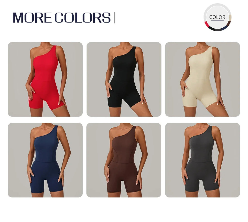 One & Done | One Shoulder One-Piece Romper - Xooie Fit