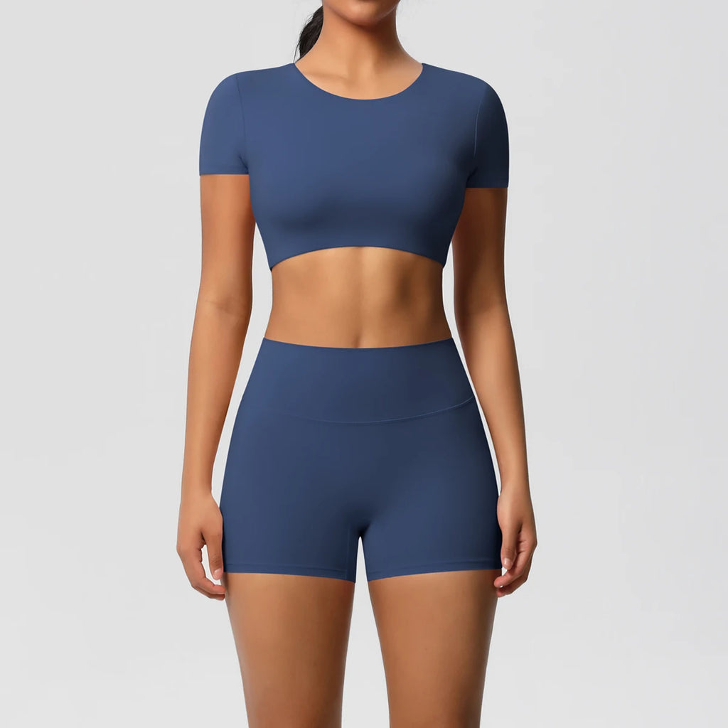Body Tea | Fitted Crop Top + Active Shorts Set