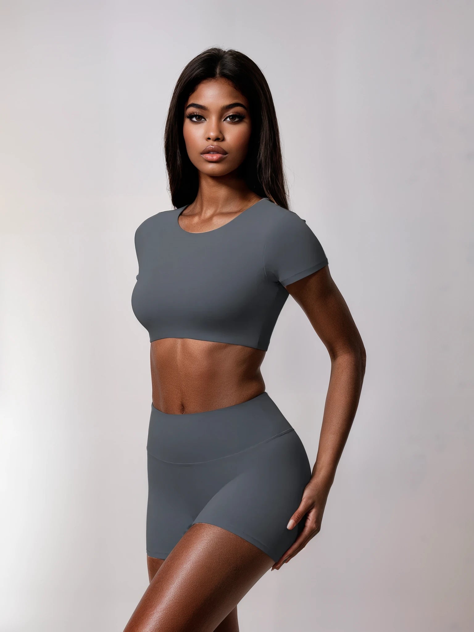 Body Tea | Fitted Crop Top + Active Shorts Set