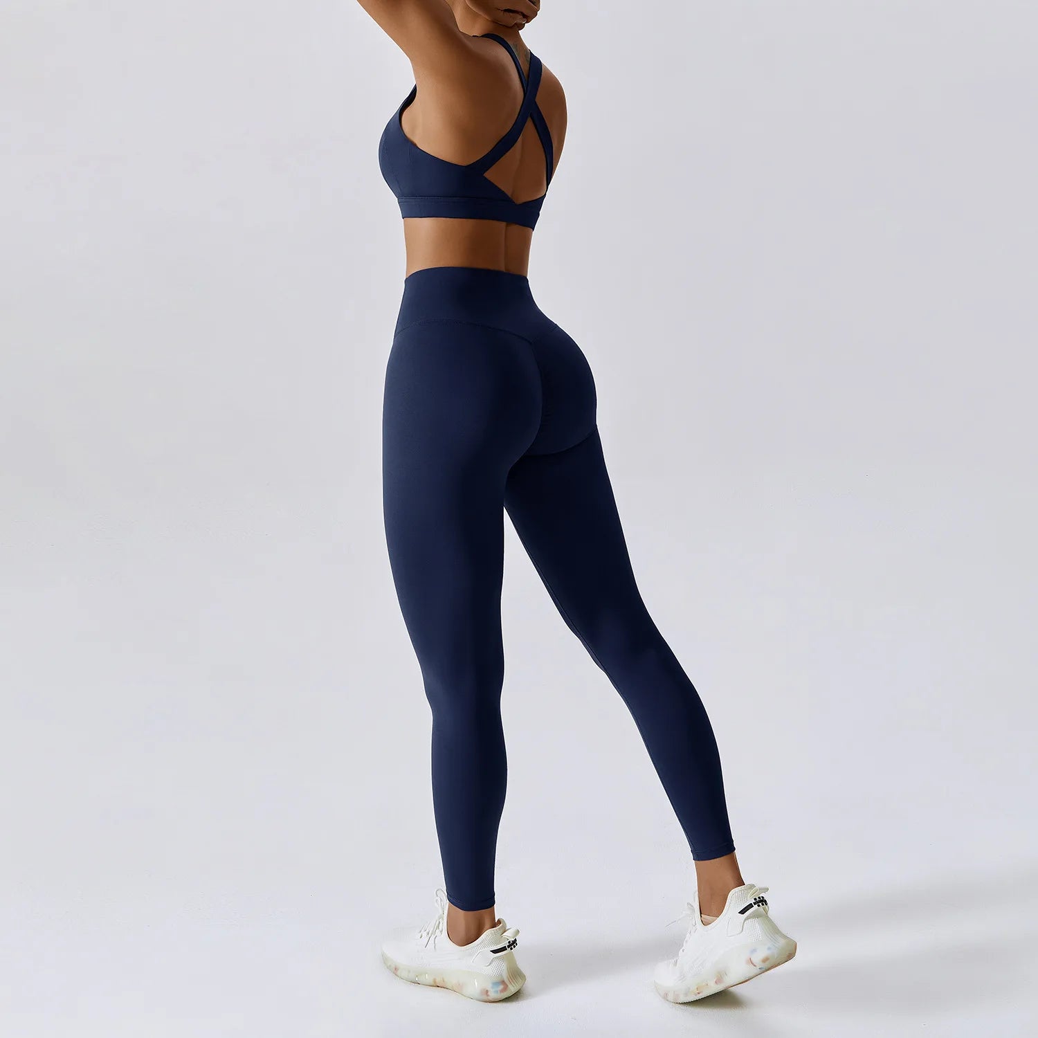 Fit Happens | Criss Cross Back Sports Bra + High Waisted Leggings Matching Set