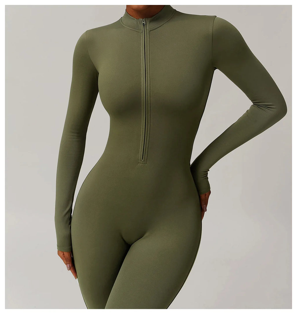 Oh So Fleeced | Zipper Long Sleeved One-Piece, Fleece Lined Jumpsuit