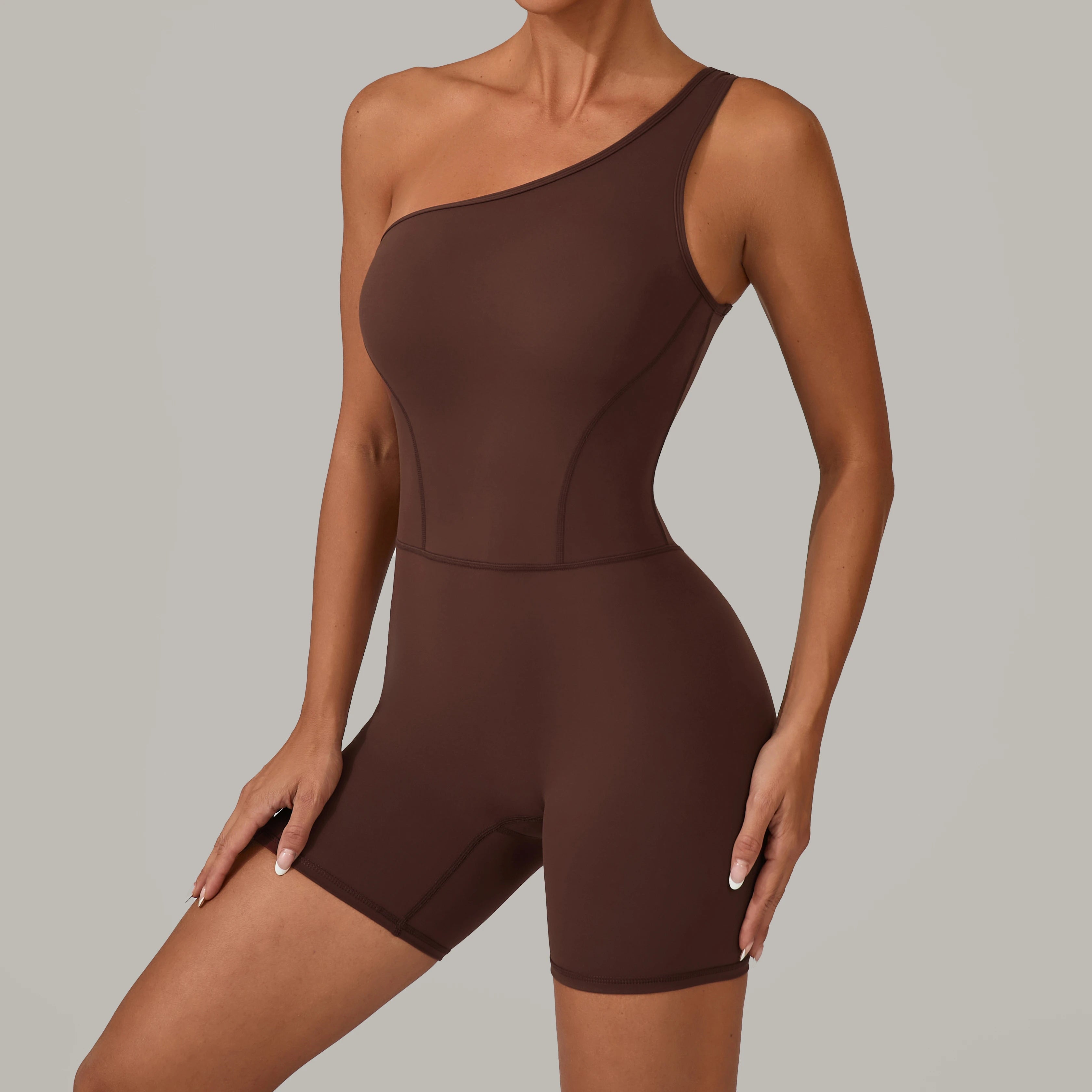 One & Done | One Shoulder One-Piece Romper - Xooie Fit