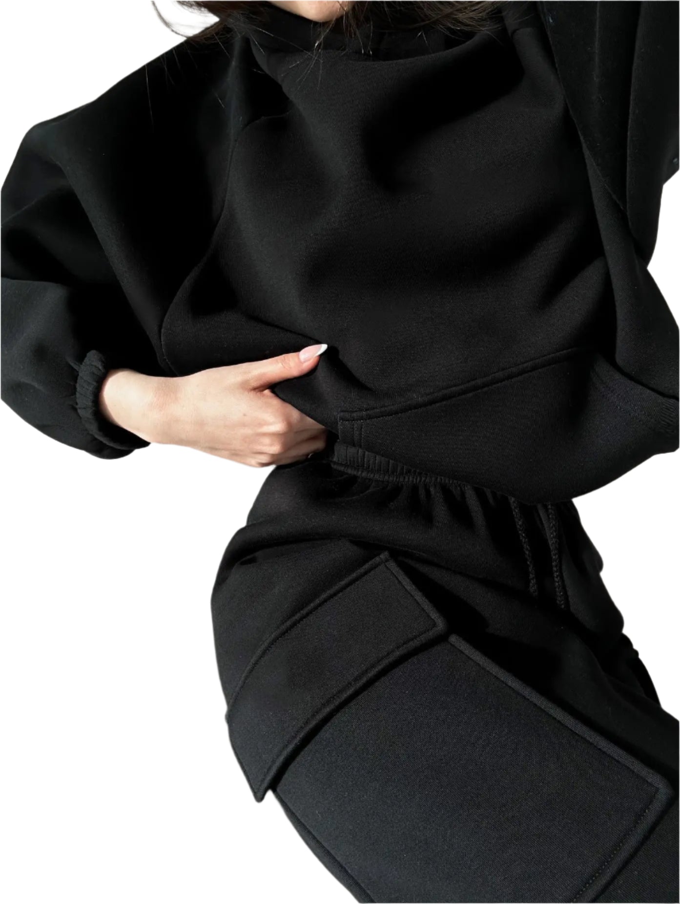 Now Babe, Jogger Hoody + Sweat Pants W/ Pockets Two-Piece Set
