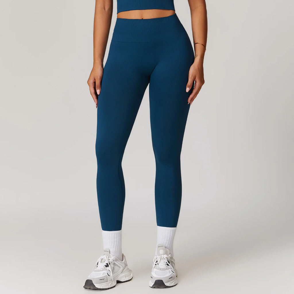 Sea-Blue High Waisted Active Leggings, blickdicht, hohe Taille, eng anliegend