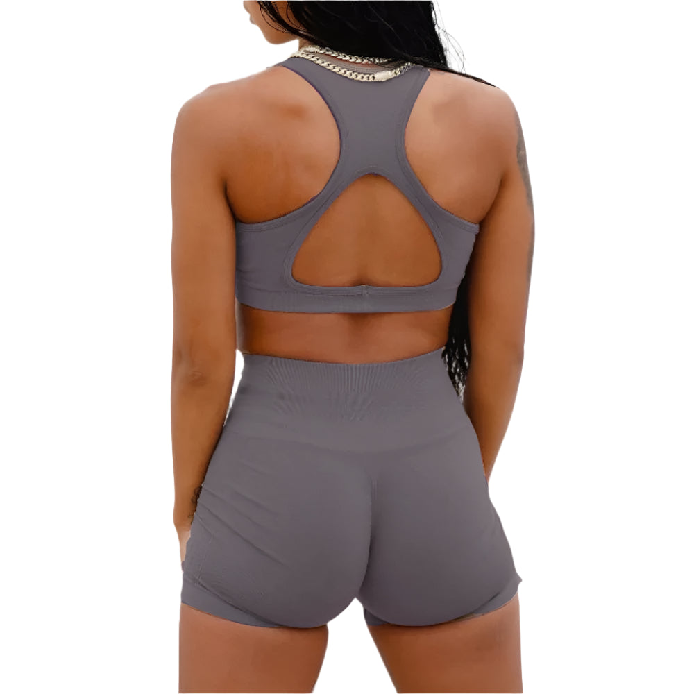 Mentally Fit, Physically Comfy Bra + Shorts Two-Piece Set
