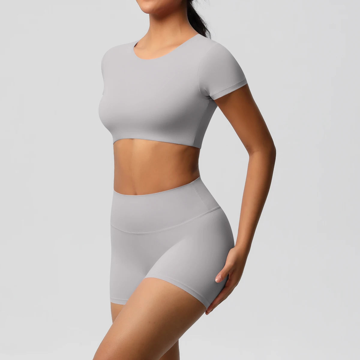 Body Tea | Fitted Crop Top + Active Shorts Set