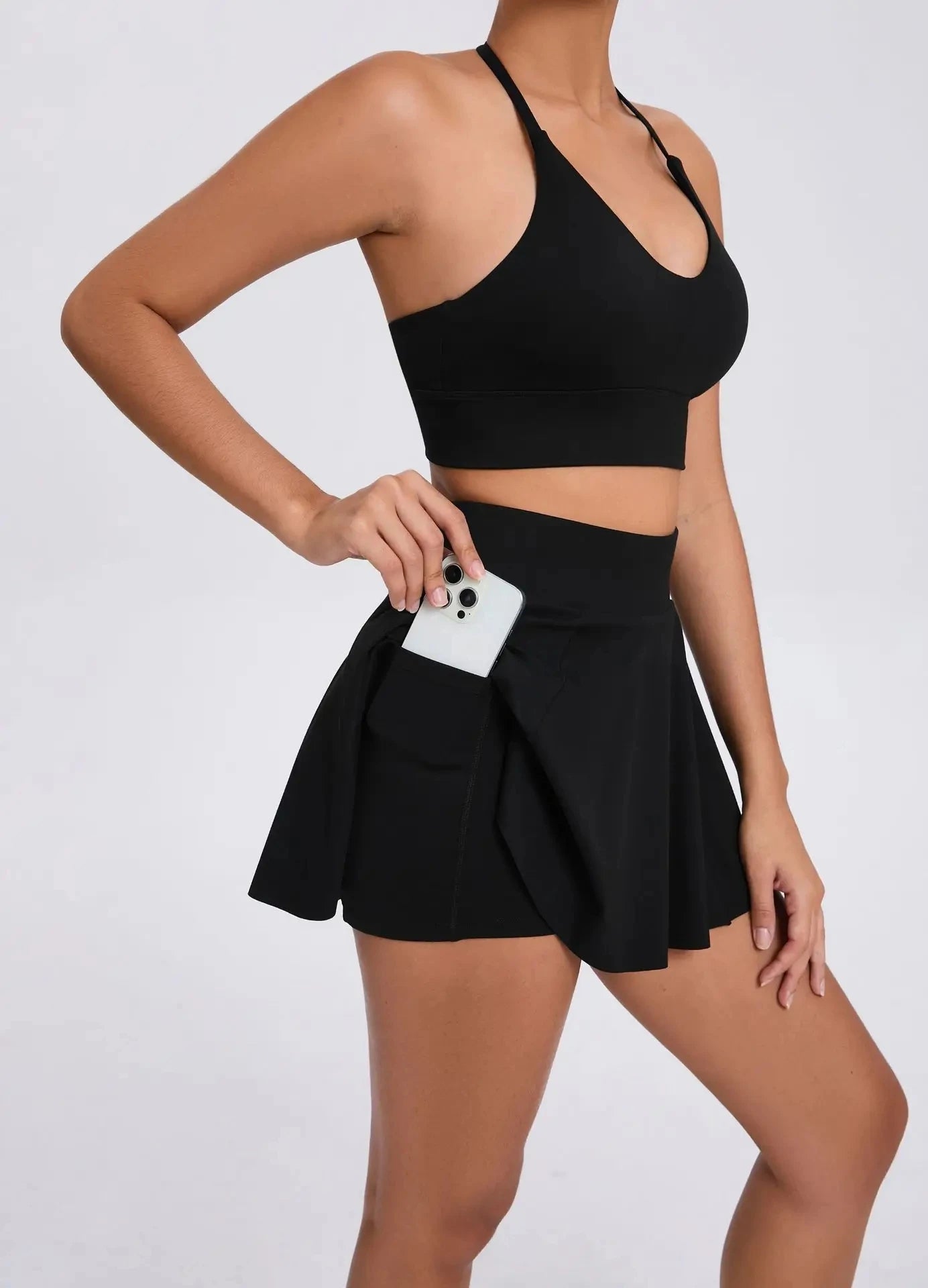 Match Maiden | Sport Bra + Skort w/ Pockets Matching Set