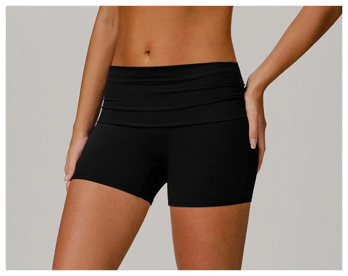 Yoga Me Comfy | Foldable Waist-Band Yoga Shorts