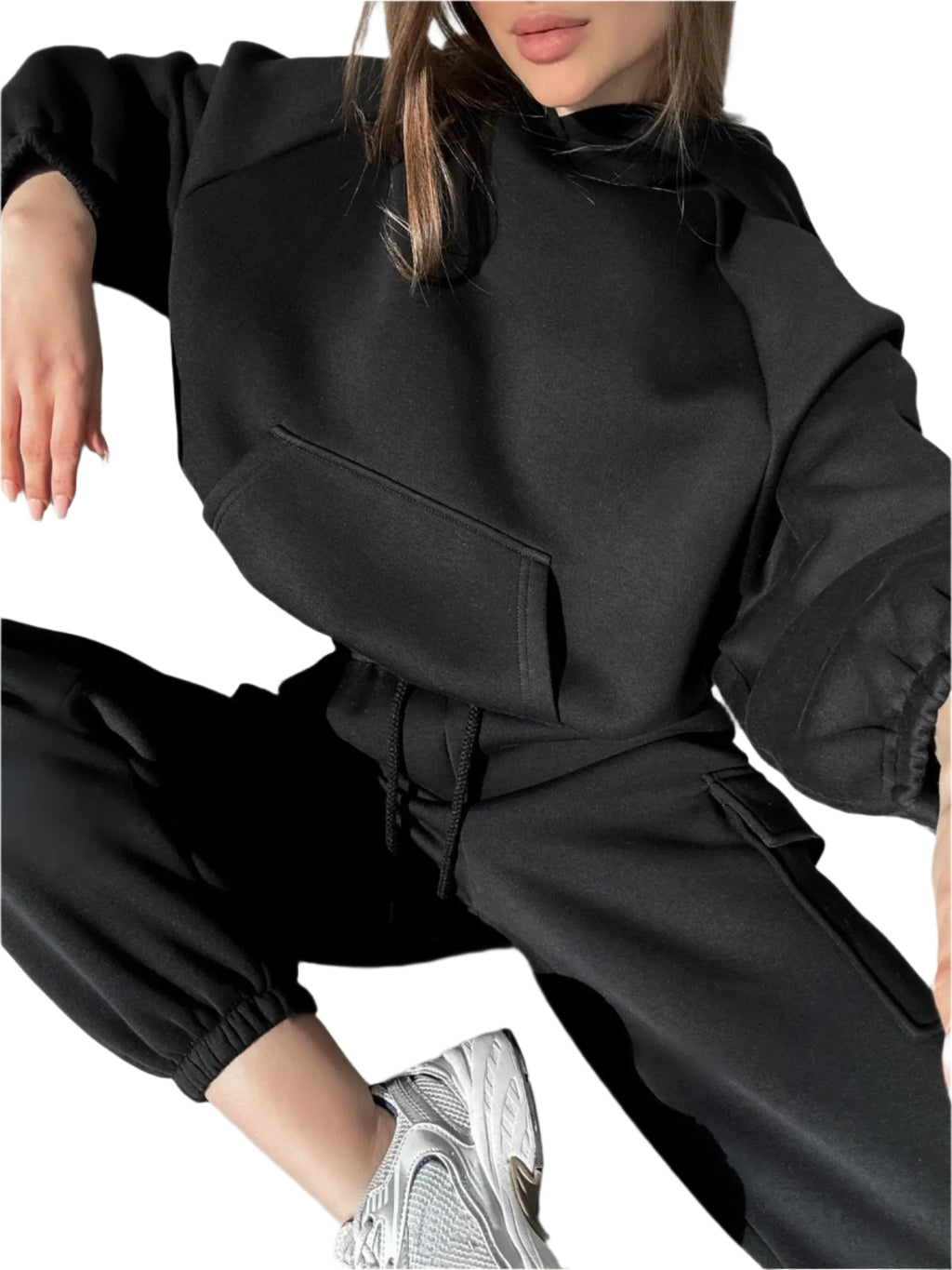 Now Babe, Jogger Hoody + Sweat Pants W/ Pockets Two-Piece Set