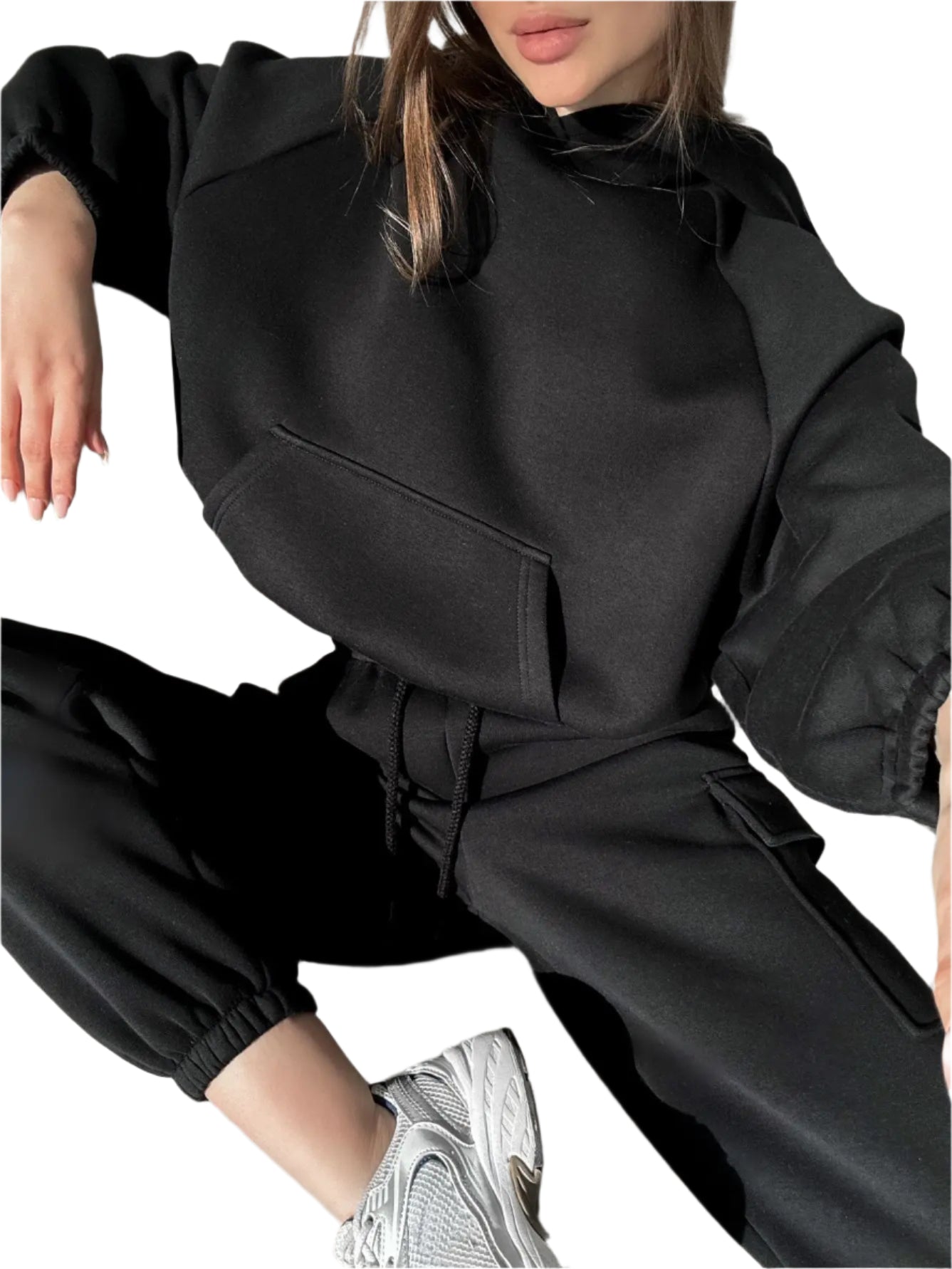 Now Babe, Jogger Hoody + Sweat Pants W/ Pockets Two-Piece Set