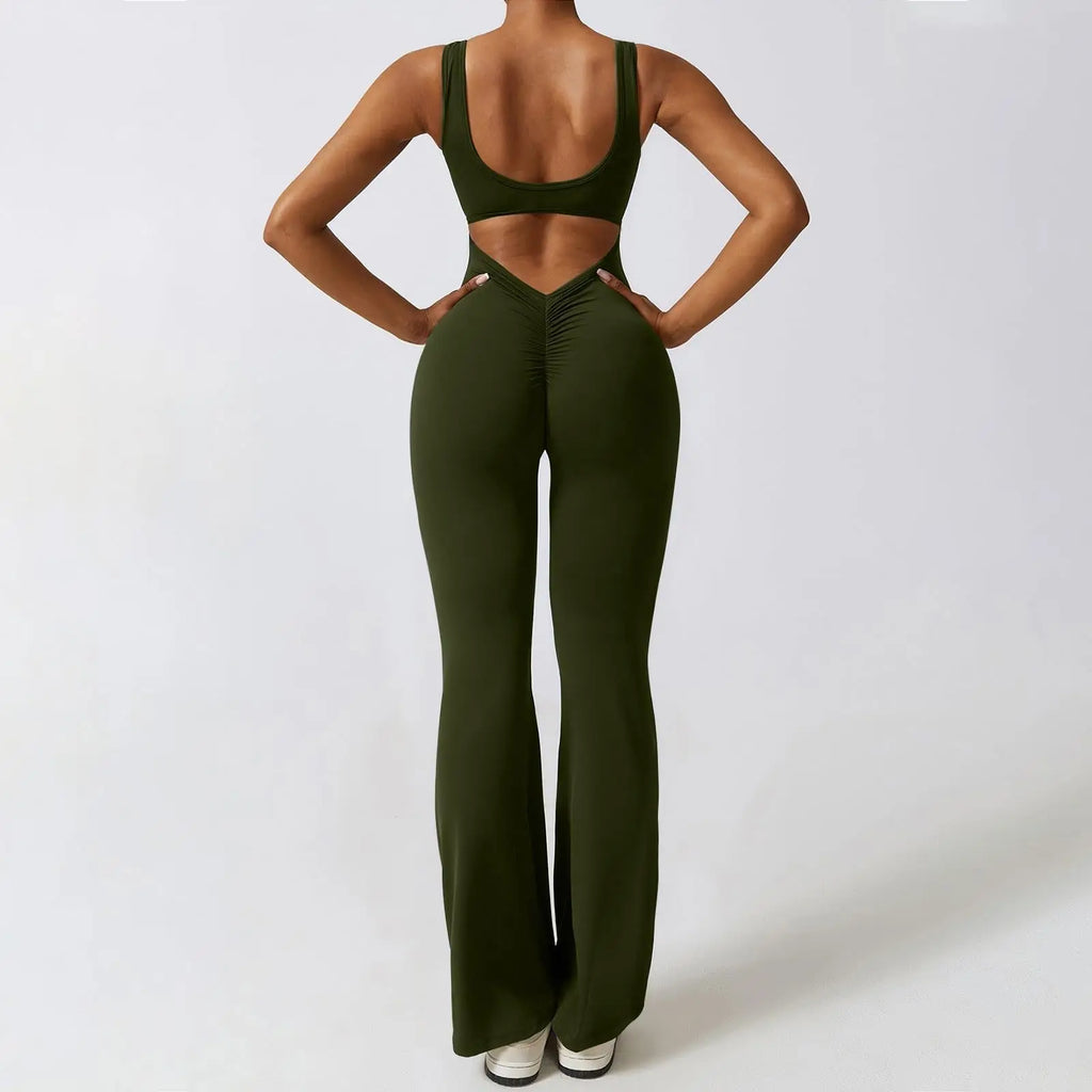 Yogi | Triangle-Back Flared Jumpsuit