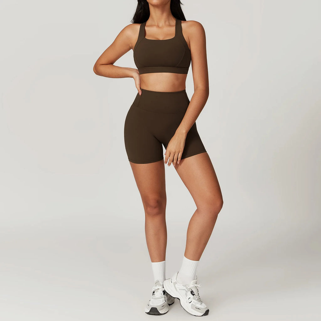 Fresca Fabulous | X-Back Active Bra + Shorts Matching Set