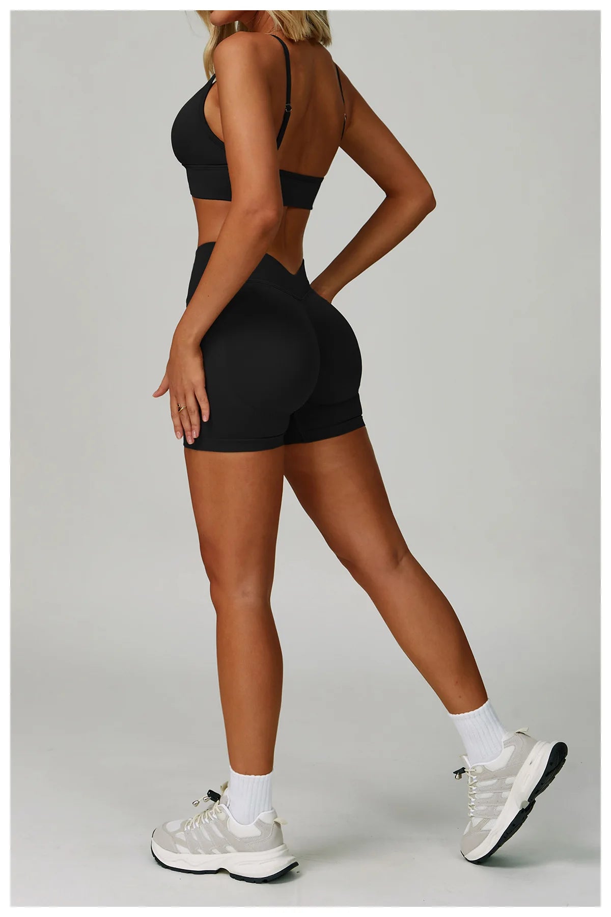 That Girl | Sports Bra + Active Shorts + Jacket w/ Thumb Holes Matching Set