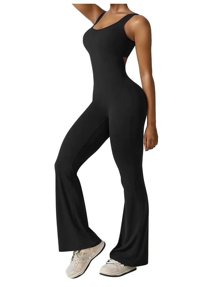 Yogi | Triangle-Back Flared Jumpsuit