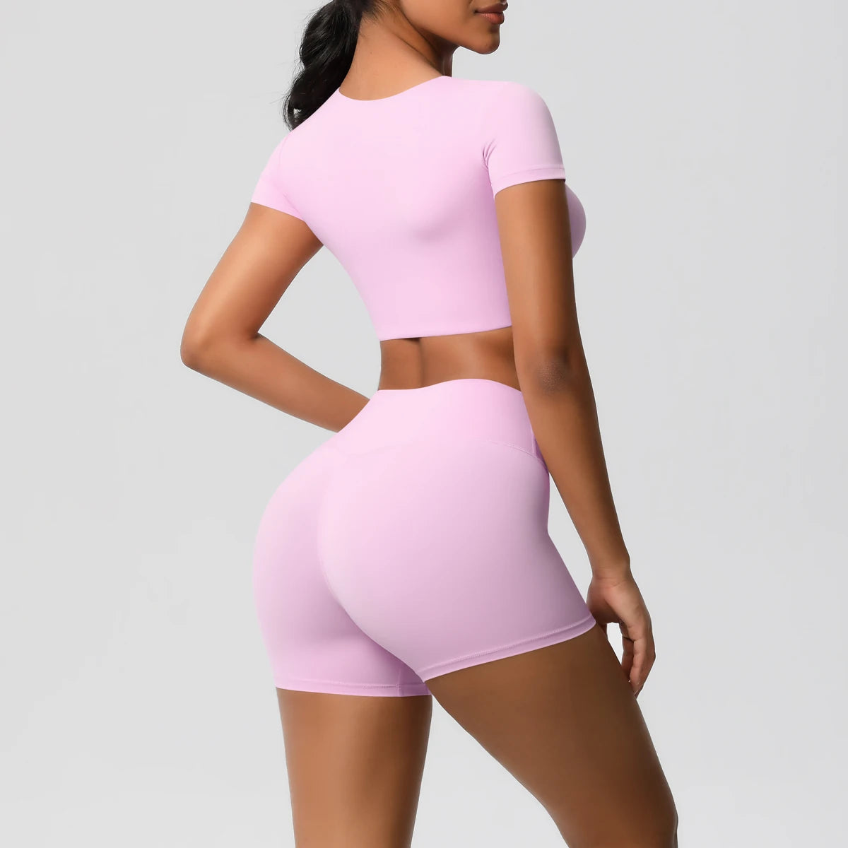Body Tea | Fitted Crop Top + Active Shorts Set