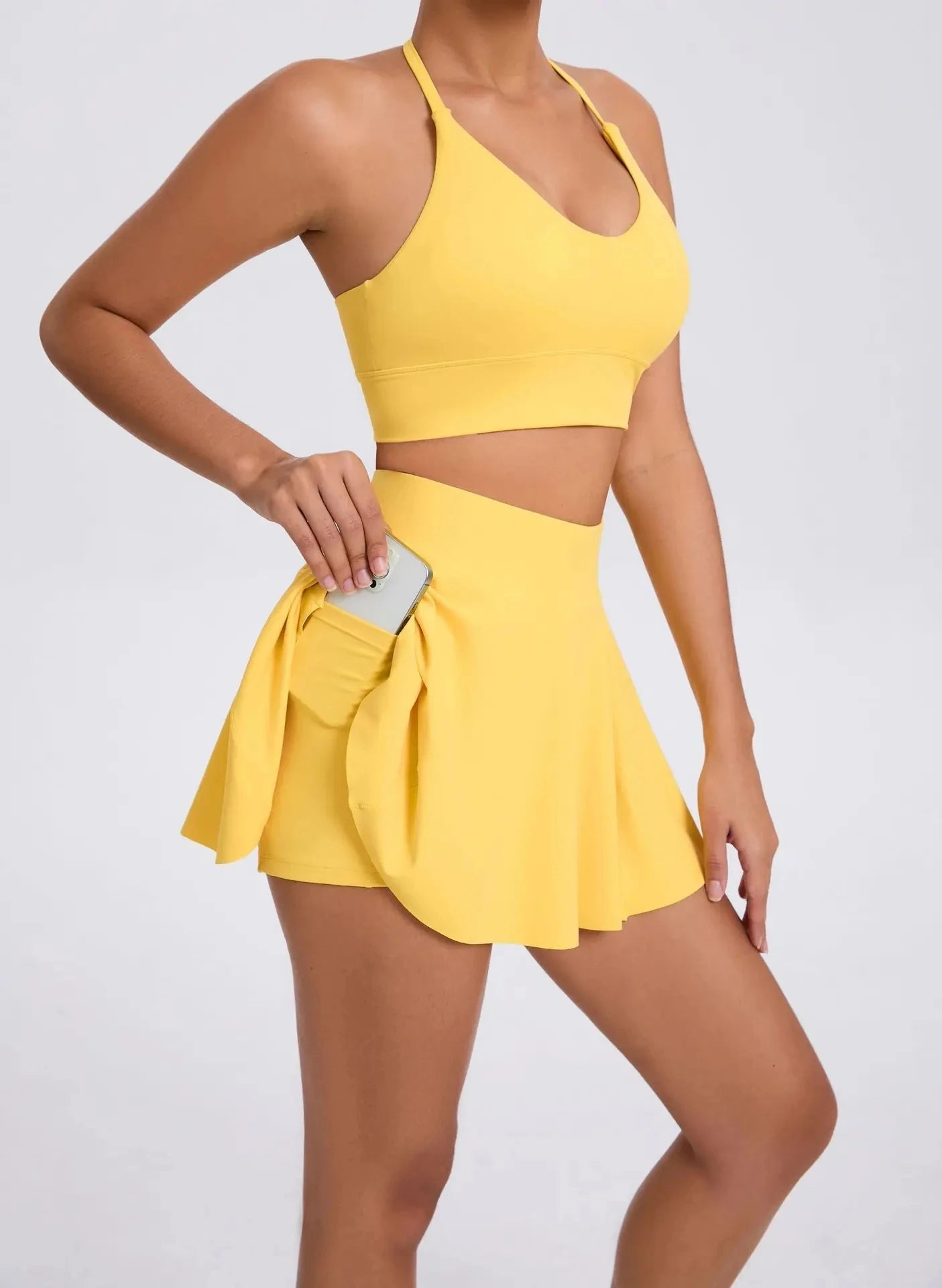 Match Maiden | Sport Bra + Skort w/ Pockets Matching Set
