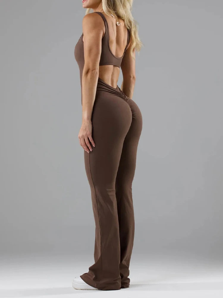Yogi | Triangle-Back Flared Jumpsuit