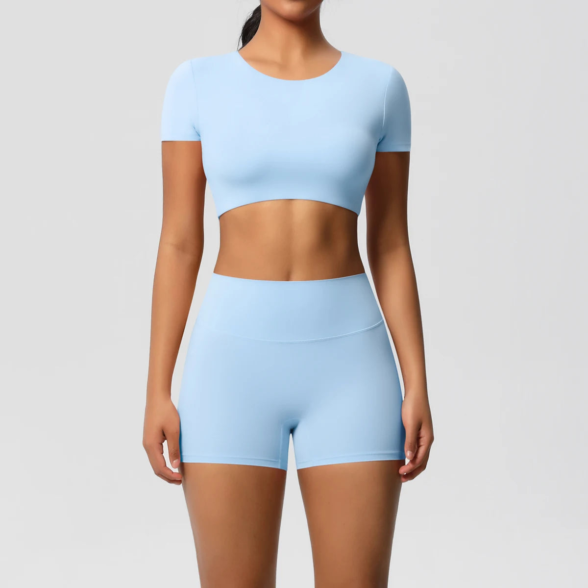 Body Tea | Fitted Crop Top + Active Shorts Set