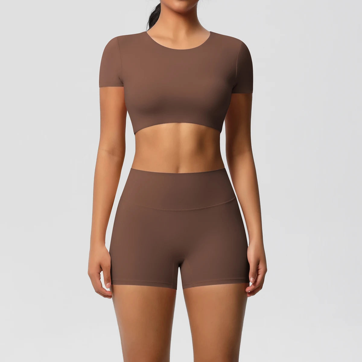 Body Tea | Fitted Crop Top + Active Shorts Set