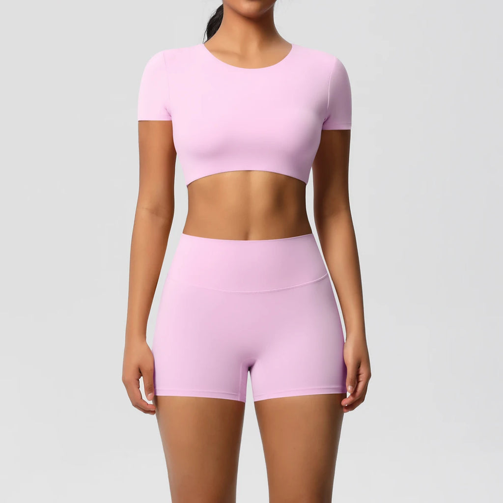 Body Tea | Fitted Crop Top + Active Shorts Set