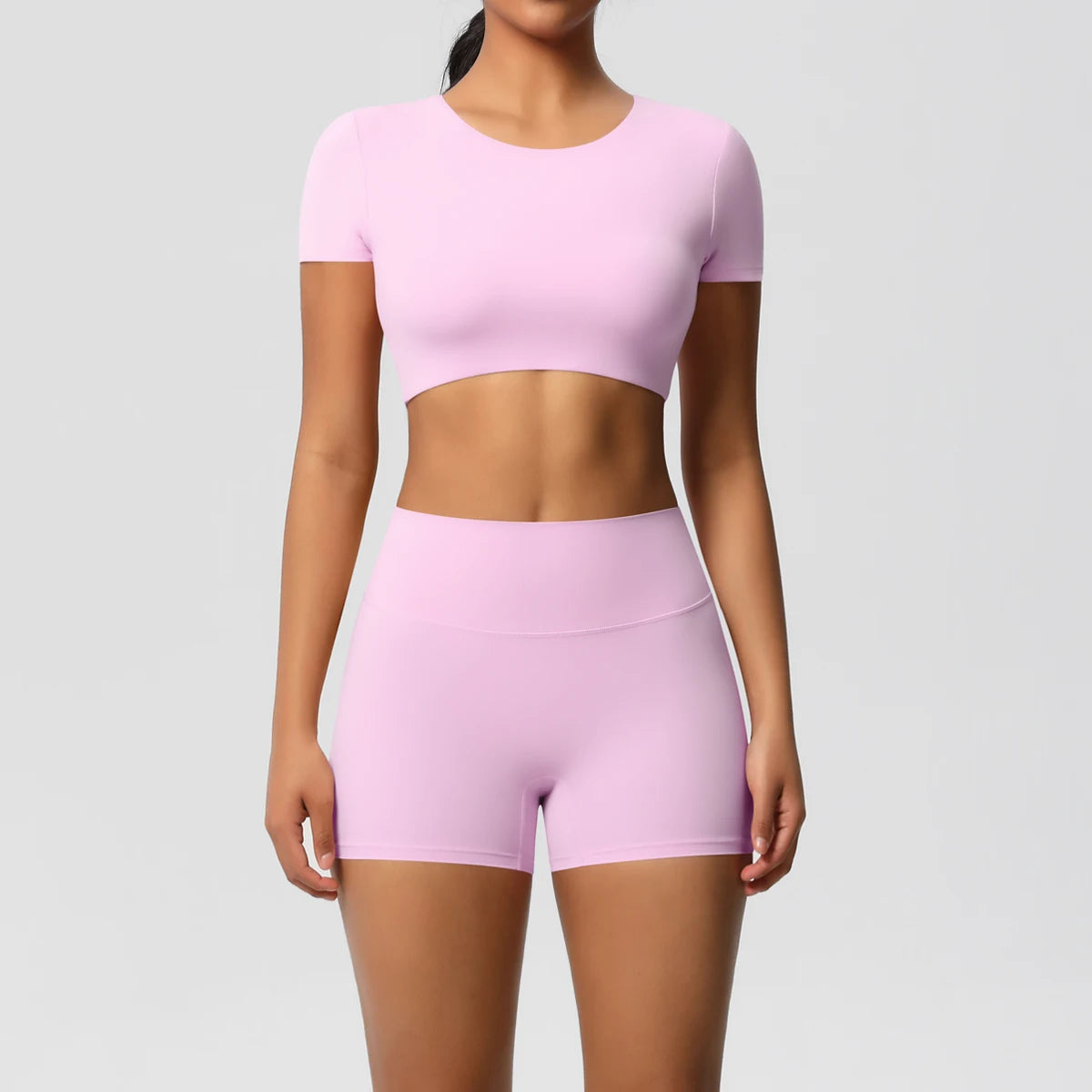 Body Tea | Fitted Crop Top + Active Shorts Set