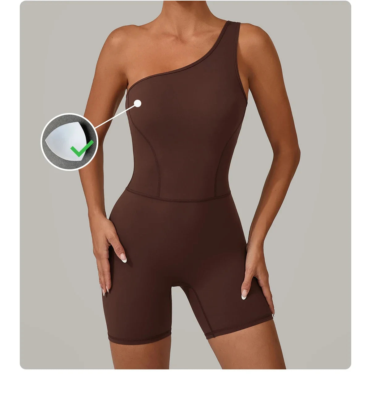 One & Done | One Shoulder One-Piece Romper - Xooie Fit