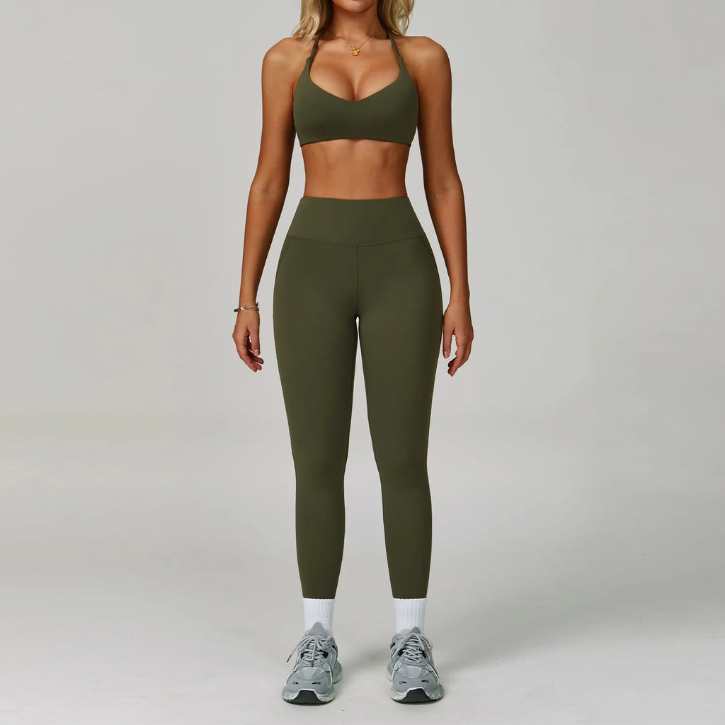 Tone It, Own It | Criss-Cross Bra + High Waist Leggings Set