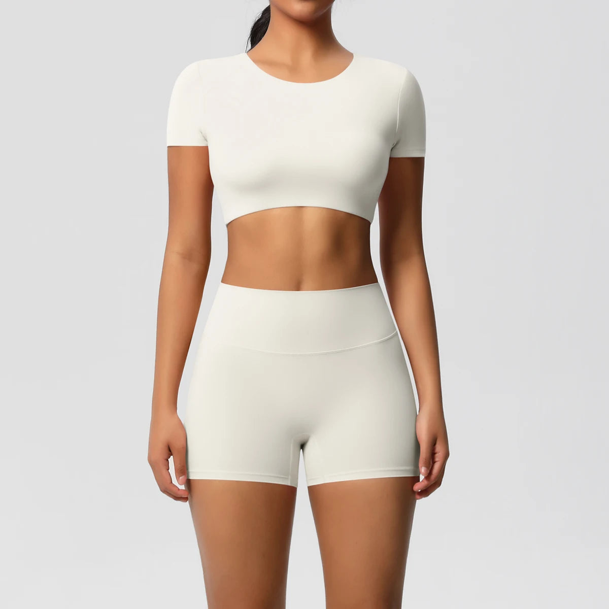 Body Tea | Fitted Crop Top + Active Shorts Set