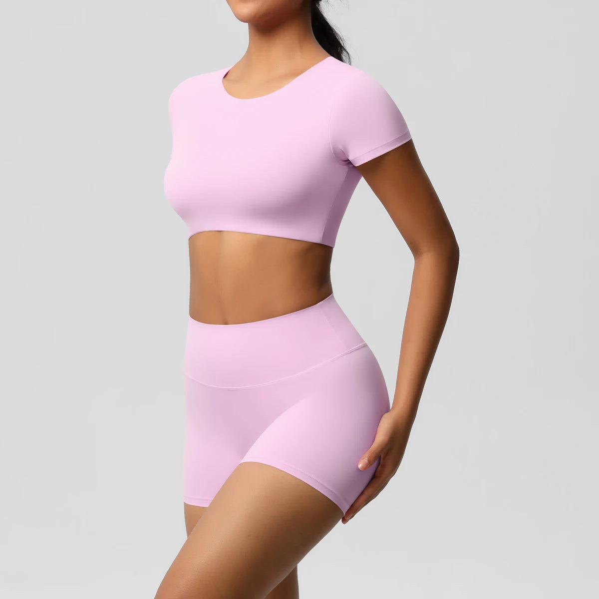 Body Tea | Fitted Crop Top + Active Shorts Set