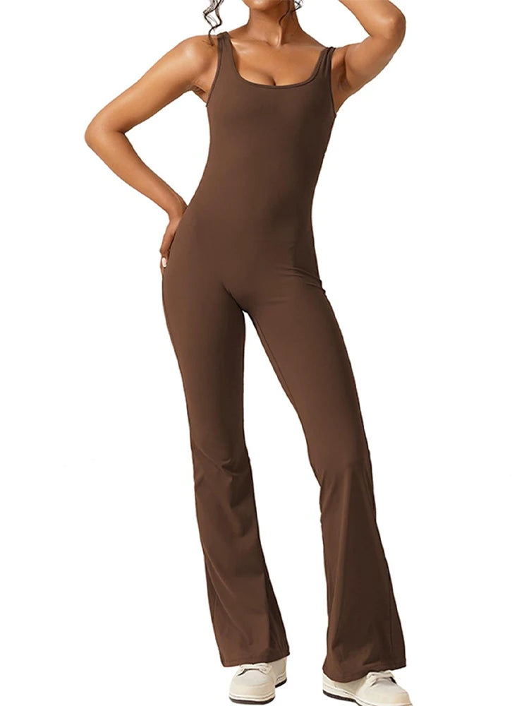 Yogi | Triangle-Back Flared Jumpsuit
