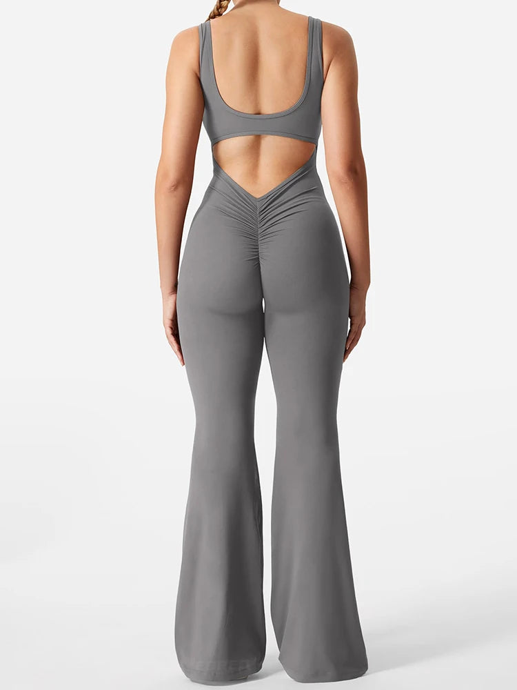 Yogi | Triangle-Back Flared Jumpsuit